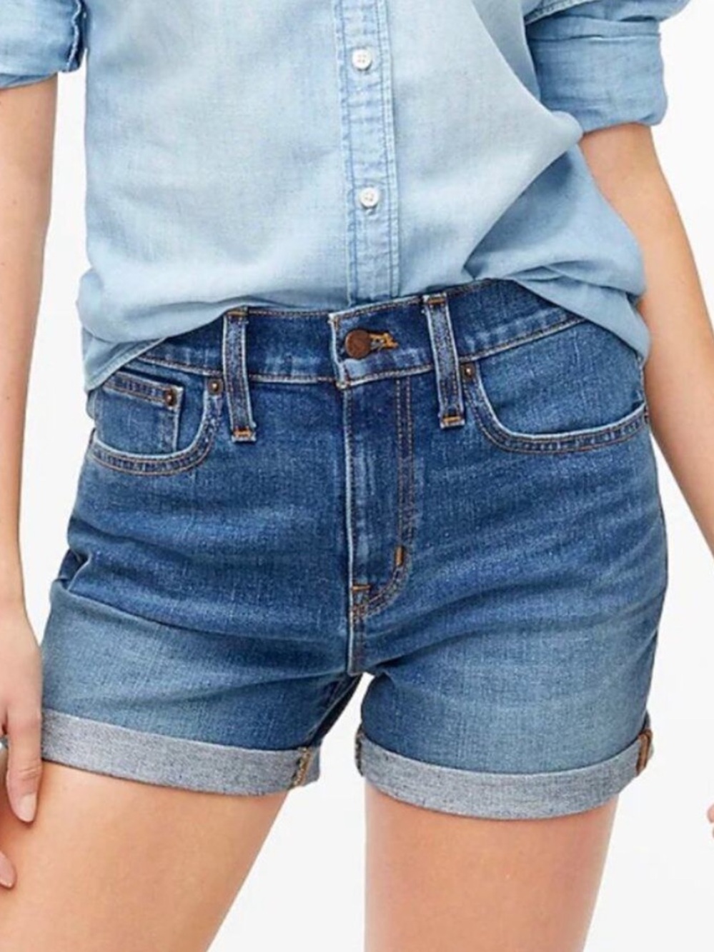 J Crew Classic Denim Jean Short in Dark Pacific Blue Wash - Picture 1 of 16